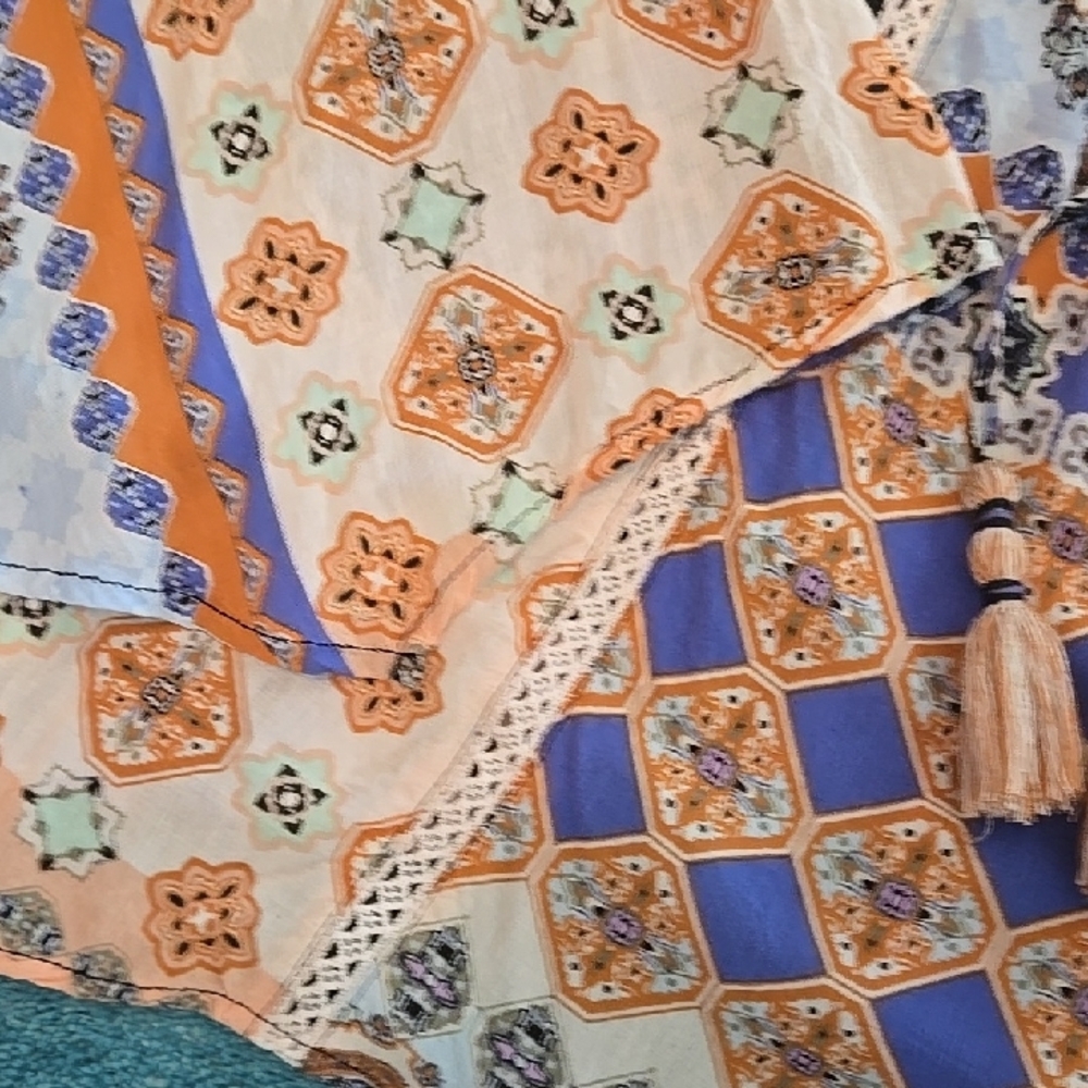 Democracy Multicolor Patchwork Blouse - image 3